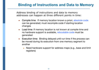 Memory Management(MM) in operating system | PDF
