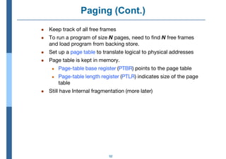 Memory Management(MM) in operating system | PDF