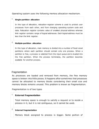 Memory managment | DOCX