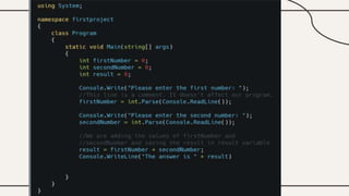 Value types and reference
types
 