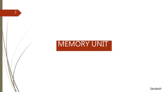 MEMORY UNIT
2
Sandesh
 