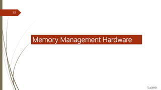 Memory Management Hardware
38
Sudesh
 