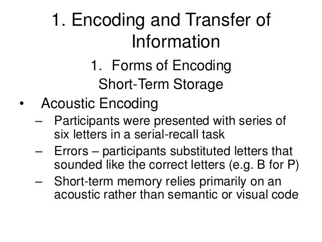 Memory processes
