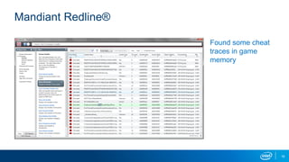 Found some cheat
traces in game
memory
Mandiant Redline®
16
 