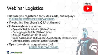 Memory Safety with Delphi - Jim McKeeth - Webinar June 2024 | PDF