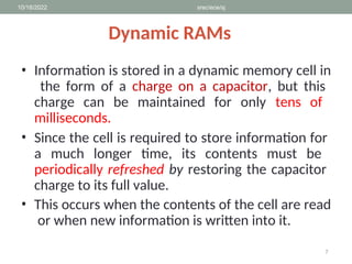 Memory System - Dynamic RAM - Speed Cost and size (2).ppt