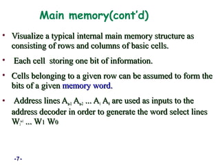 Memory Cells Form Memory systems n | PPT