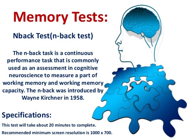 Memory test online