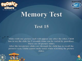 Marrs Preschool Bee - Memory Tests - A - Study material for Oral round