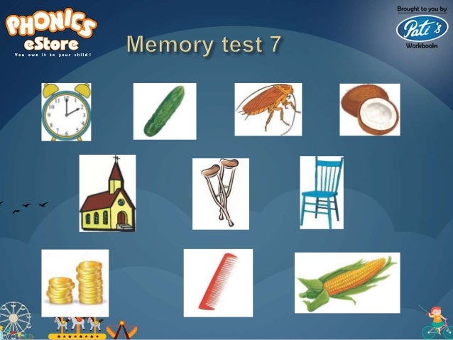 Phonics eStore English for kids - Memory tests 1 to 10