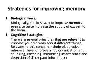 Memory, Thinking and Intelligence | PPTX