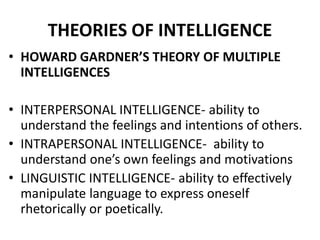 Memory, Thinking and Intelligence | PPTX