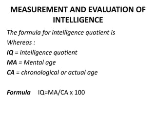 Memory, Thinking and Intelligence | PPTX