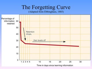 The Forgetting Curve (Adapted from Ebbinghaus, 1885) 