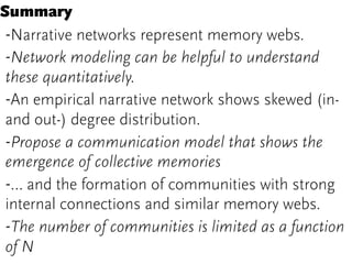 Emergence of collective memories