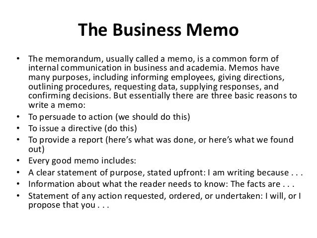 writing a professional memo