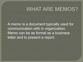 Memo writing PPT