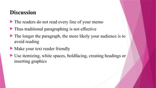 Memo Writing, Criteria for writing memos.pptx