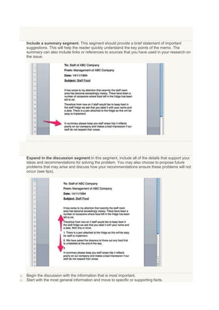Memo writing notes | DOCX