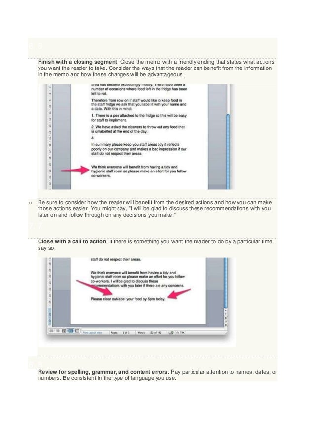 how to close a memo