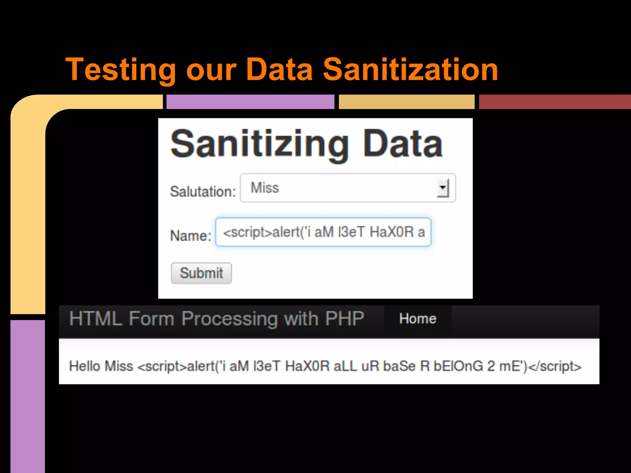 Testing our Data Sanitization 