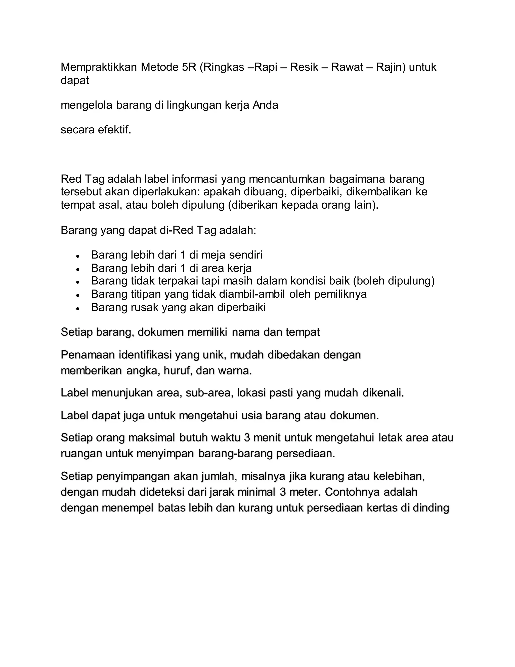 Mempraktikkan metode 5 r | DOCX