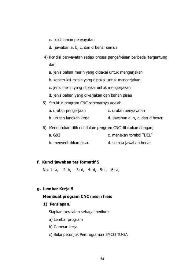 Contoh Soal Program Cnc Dan Jawabannya Barisan Contoh