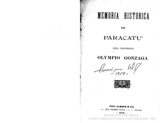 Memória Histórica de Paracatu