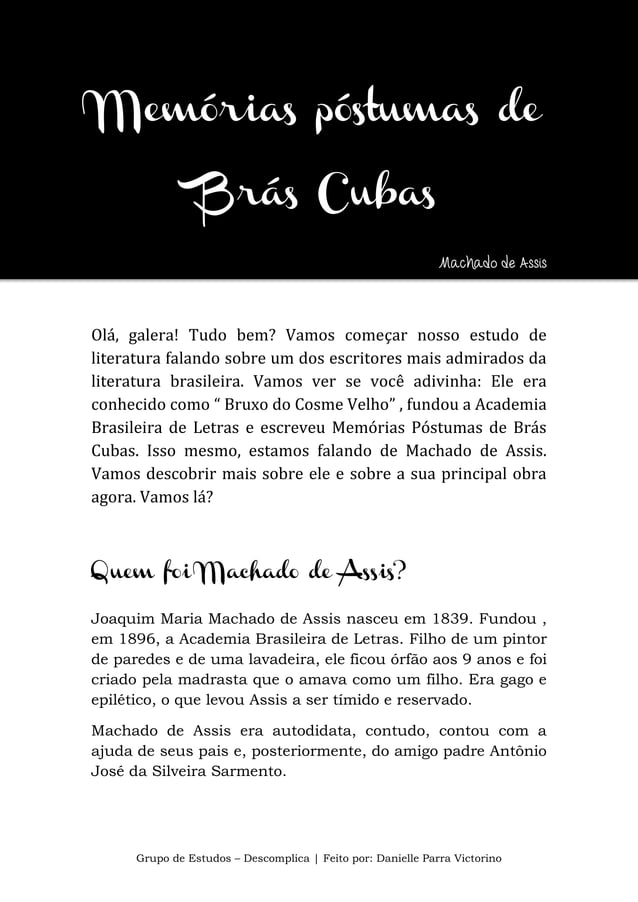 Memórias póstumas de Brás Cubas PDF