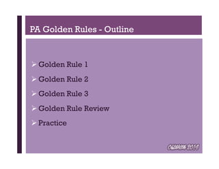 Intro to Japanese PA 3 - PA Golden Rules | PDF