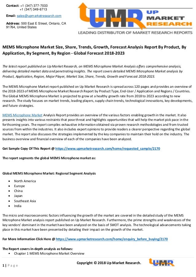 Mems Microphones Market Share Trends Report 2019 2025