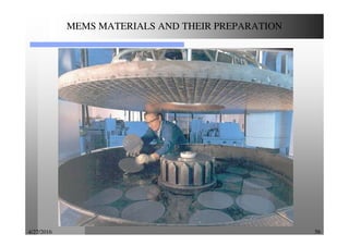 4/27/2016 56
MEMS MATERIALS AND THEIR PREPARATION
 