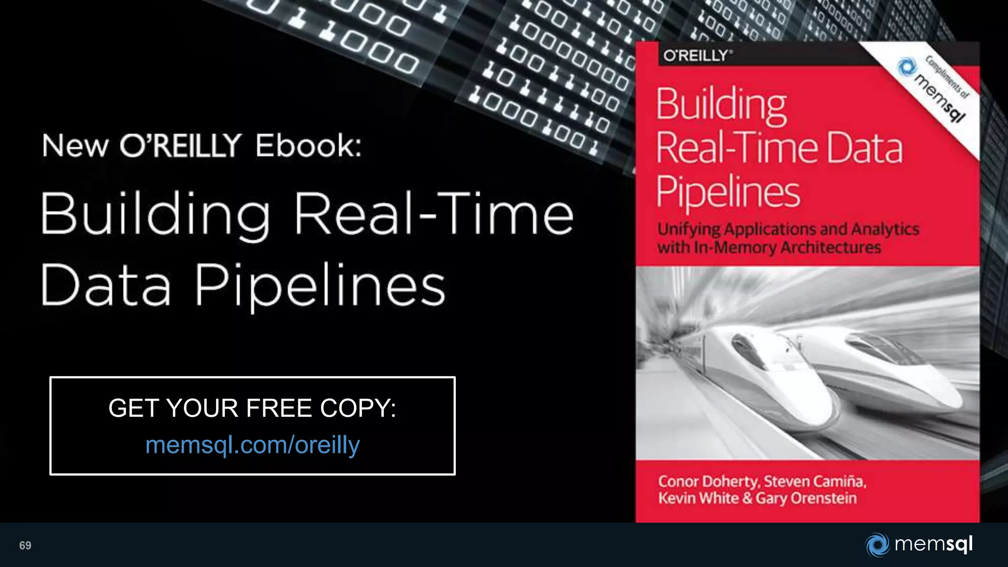 GET YOUR FREE COPY:
memsql.com/oreilly
69
 