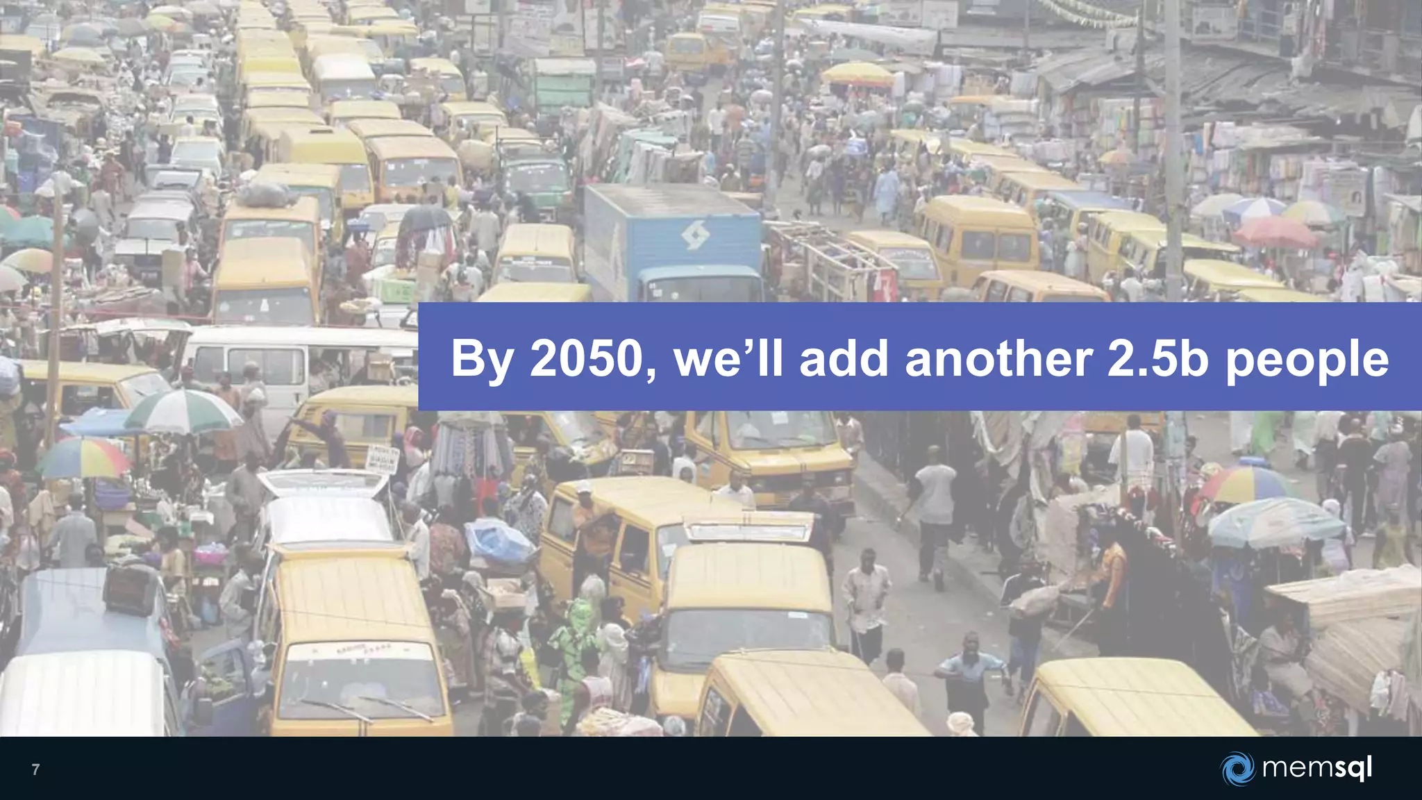 7
By 2050, we’ll add another 2.5b people
 