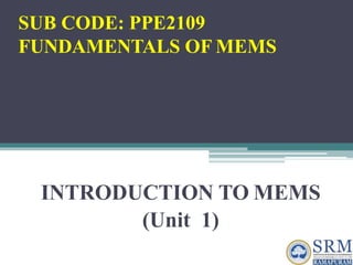 Mems unit 1 ppt | PPTX