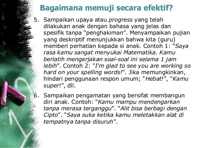 Memuji anak dengan tepat (effective praise)
