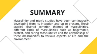 Exploring Men and Masculinities: Types, Themes, and Social Impacts | PPTX