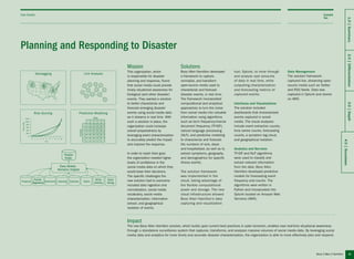 33
Planning and Responding to Disaster
This organization, which
is responsible for disaster
planning and response, found
that social media could provide
timely situational awareness for
biological (and other disaster)
events. They wanted a solution
to better characterize and
forecast emerging disaster
events using social media data
as it streams in real time. With
such a solution in place, the
organization could increase
overall preparedness by
leveraging event characterization
to accurately predict the impact
and improve the response.
In order to reach their goal,
the organization needed higher
levels of confidence in the
social media data on which they
would base their decisions.
The specific challenges the
new solution had to overcome
included data ingestion and
normalization, social media
vocabulary, social media
characterization, information
extract, and geographical
isolation of events.
Booz Allen Hamilton developed
a framework to capture,
normalize, and transform
open-source media used to
characterize and forecast
disaster events, in real time.
The framework incorporated
computational and analytical
approaches to turn the noise
from social media into valuable
information using algorithms
such as term frequency-inverse
document frequency (TF-IDF),
natural language processing
(NLP), and predictive modeling
to characterize and forecast
the numbers of sick, dead,
and hospitalized, as well as to
extract symptoms, geography,
and demographics for specific
illness events.
The solution framework
was implemented in the
cloud, taking advantage of
the flexible computational
power and storage. The new
cloud infrastructure allowed
Booz Allen Hamilton’s data
capturing and visualization
tool, Splunk, to mine through
and analyze vast amounts
of data in real time, while
outputting characterization
and forecasting metrics of
captured events.
Interfaces and Visualizations
The solution included
dashboards that characterized
events captured in social
media. The visual analyses
include event extraction counts,
time series counts, forecasting
counts, a symptom tag cloud,
and geographical isolation.
Analytics and Services
TF-IDF and NLP algorithms
were used to classify and
extract relevant information
from the data. Booz Allen
Hamilton developed predictive
models for forecasting event
frequency and counts. The
algorithms were written in
Python and incorporated into
Splunk located on Amazon Web
Services (AWS).
Data Management
The solution framework
captured live, streaming open-
source media such as Twitter
and RSS feeds. Data was
captured in Splunk and stored
on AWS.
The new Booz Allen Hamilton solution, which builds upon current best practices in cyber terrorism, enables near real-time situational awareness
through a standalone surveillance system that captures, transforms, and analyzes massive volumes of social media data. By leveraging social
media data and analytics for more timely and accurate disaster characterization, the organization is able to more effectively plan and respond.
Impact
Case Studies Example
Two
Mission Solutions
Geotagging Link Analysis
Predictive ModelingRisk Scoring
Provider
Profile
Financial Licensing Exclusion ClaimsGeolocation
Provider
Registration
Online
Activities
Cases/
Rulings
Clean,Validate,
Normalize, Integrate
4.0|Successes
1.0|Summary2.0|Differentiation3.0|Depth
 