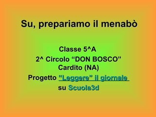 Su, prepariamo il menabò Classe 5^A  2^ Circolo “DON BOSCO” Cardito (NA) Progetto  “Leggere” il giornale   su  Scuola3d 