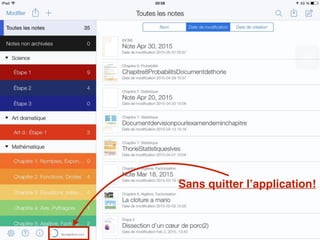 Sans quitter l’application!
 