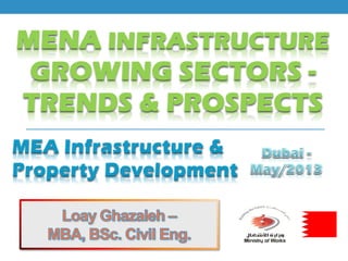 MENA INFRASTRUCTURE
GROWING SECTORS -
TRENDS & PROSPECTS
MEA Infrastructure &
Property Development
 