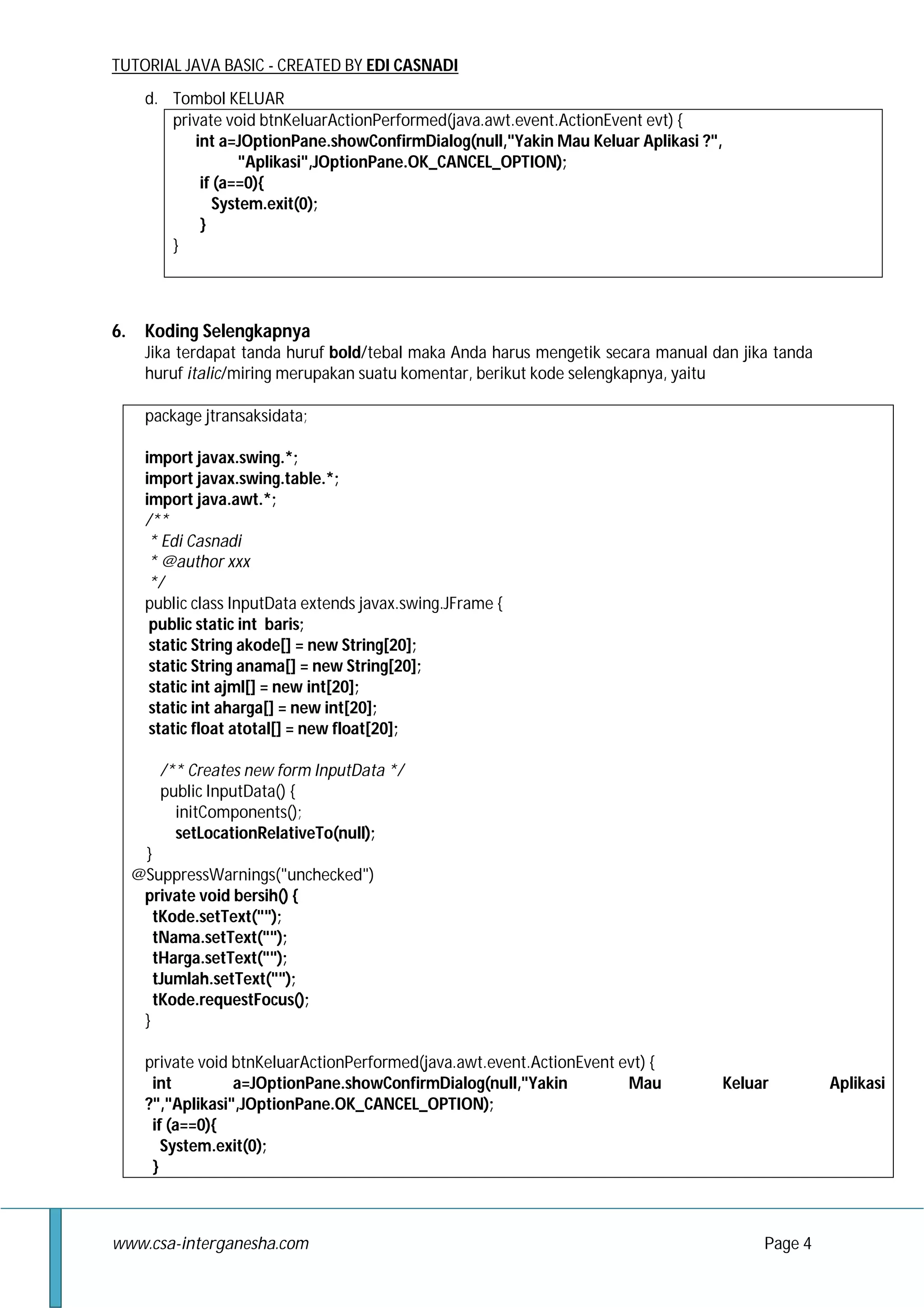 Tampil data di tabel dg Java & netbeans | PDF