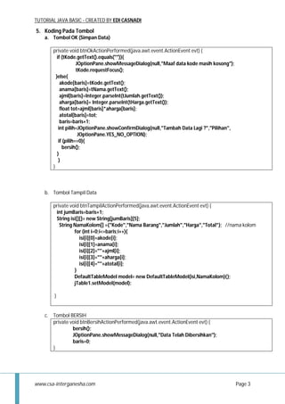 Tampil data di tabel dg Java & netbeans | PDF