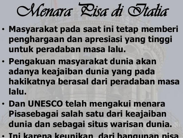 Teks Deskripsi Bahasa Inggris Tentang Menara Pisa