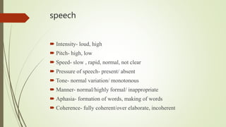 Mental status examination | PPTX
