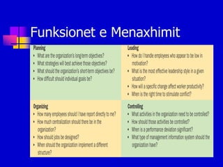 Funksionet e Menaxhimit
 