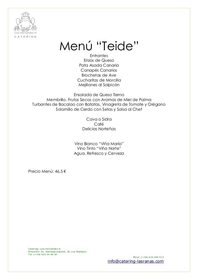 Menu Bodas 2011