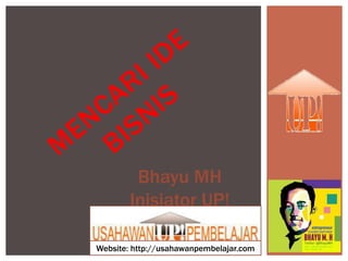 Bhayu MH
Inisiator UP!
Website: http://usahawanpembelajar.com
 