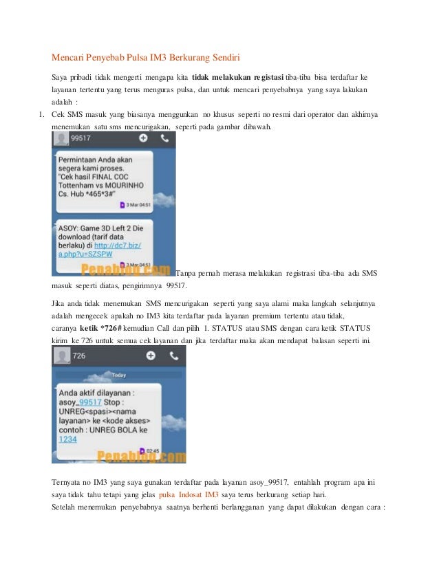 Mencari Penyebab Pulsa Im3 Berkurang Sendiri