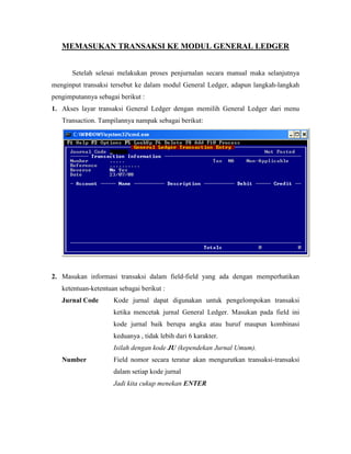Modul General Ledger Mencatat Jurnal Umum Di Dec Easy Accounting 4 | PDF